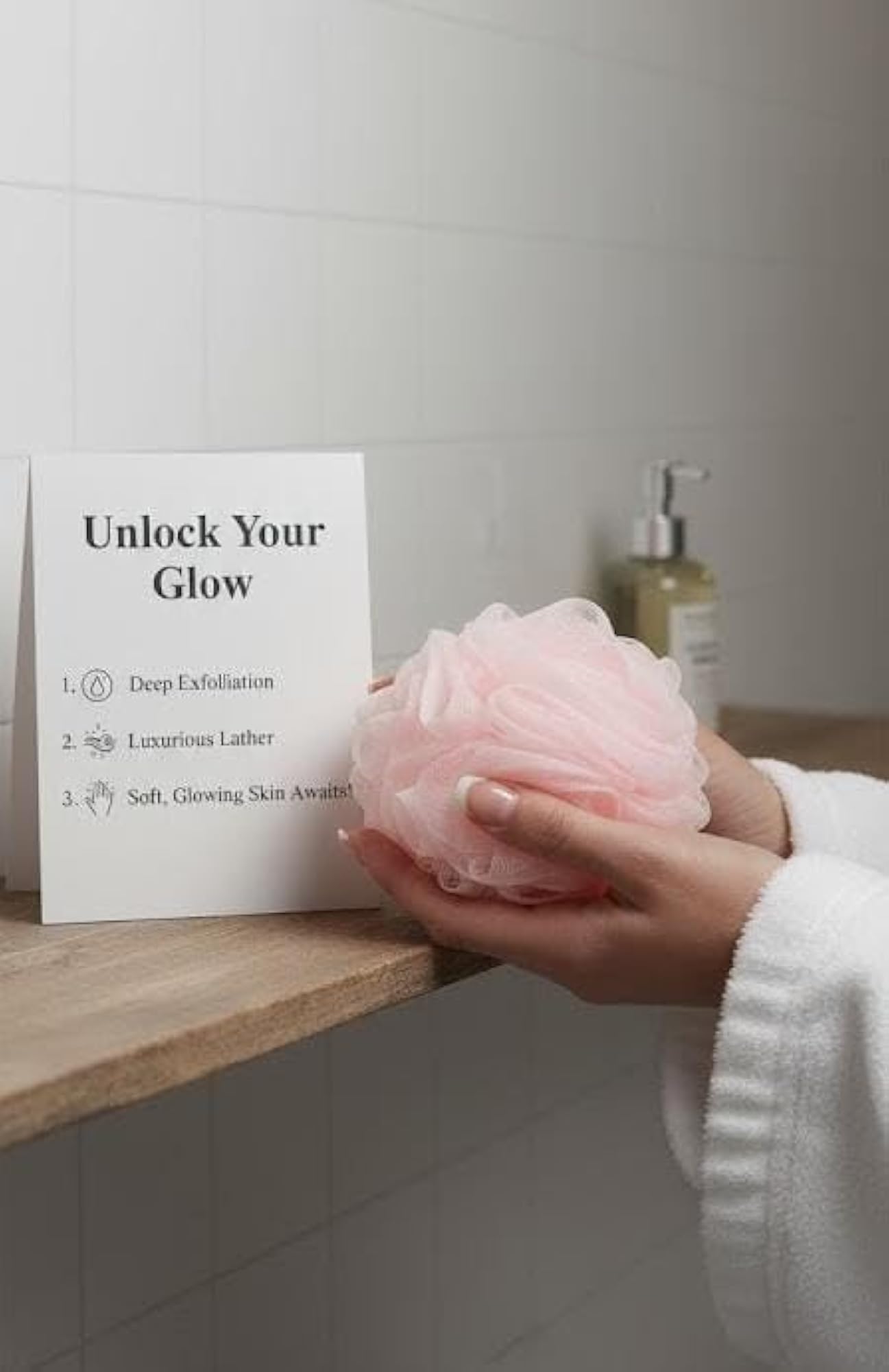 Round Loofah Bath Shower Sponge Scrubber, Exfoliator